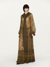INTO THE EAST 25 Autumn/Winter Lotus Collar Silk Print Ribbon Dress ITE-E1DGAW016GR21DS-LV Green